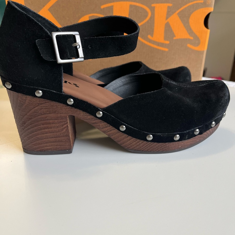 Kork-Ease Black Mules Comfortable Clogs - Picture 6 of 8